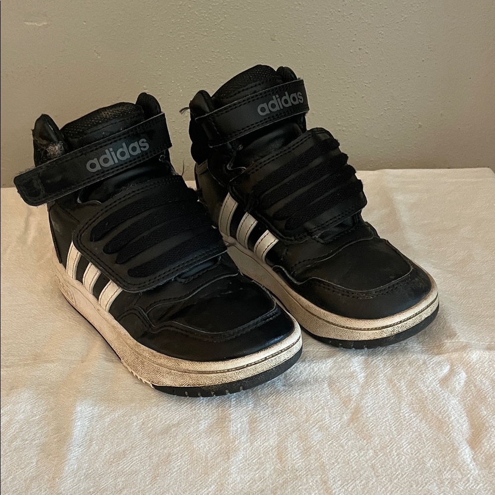 Adidas Kids Black and White High-Top Sneakers